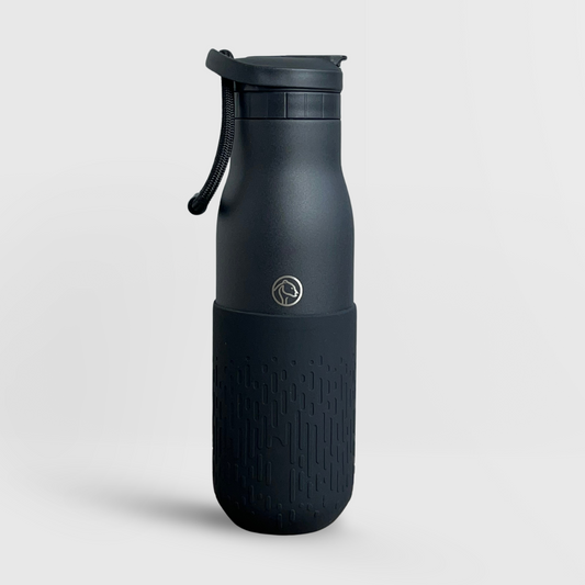 Sauni Insulated Sauna Water Bottle - Stainless Steel, 500 mL (17.6 OZ) - Black