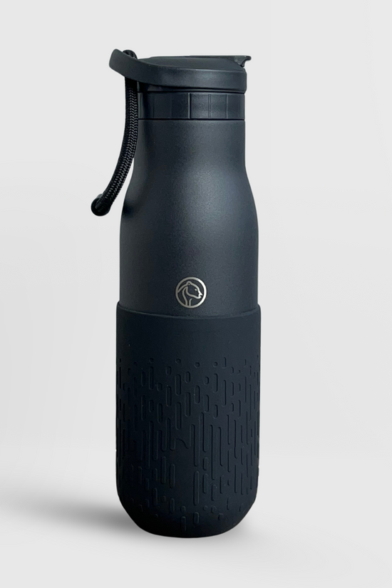 Sauni Insulated Sauna Water Bottle - Stainless Steel, 500 mL (17.6 OZ) - Black