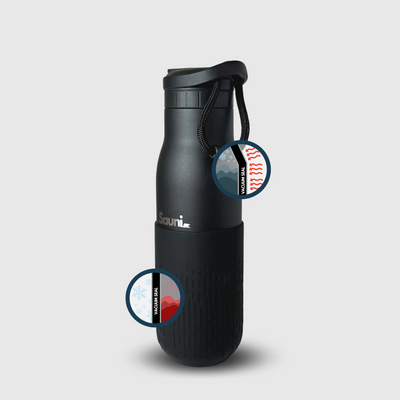 500 mL (17.6 OZ) Double-Wall Vacuum Insulated Sports Bottle for Gyms and Saunas