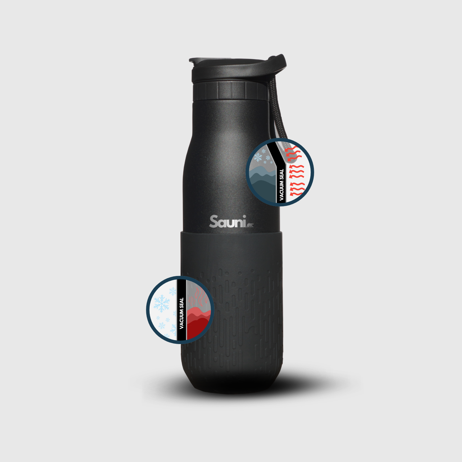 500 mL (17.6 OZ) Double-Wall Vacuum Insulated Sports Bottle for Gyms and Saunas